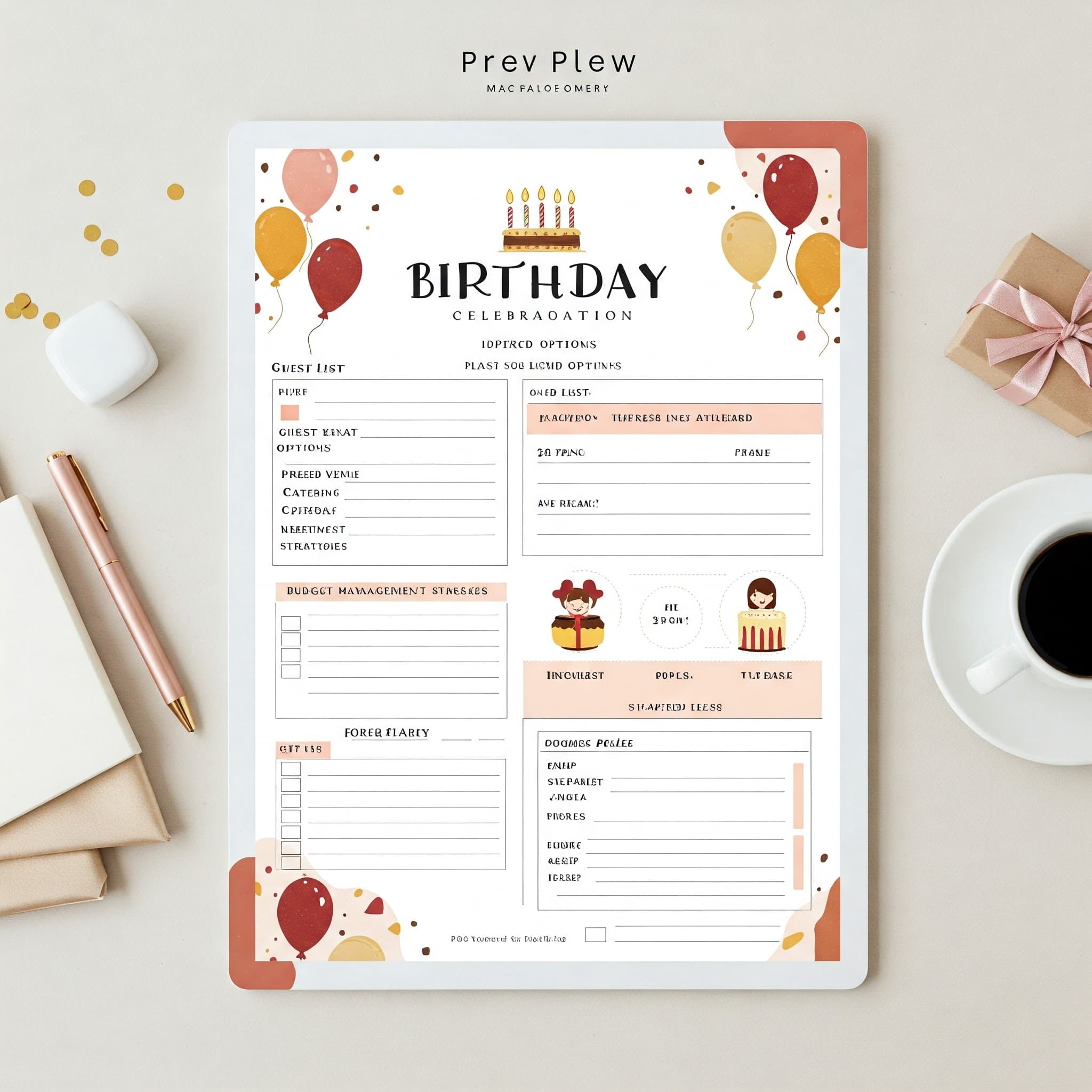 Birthday Celebration Planning template preview