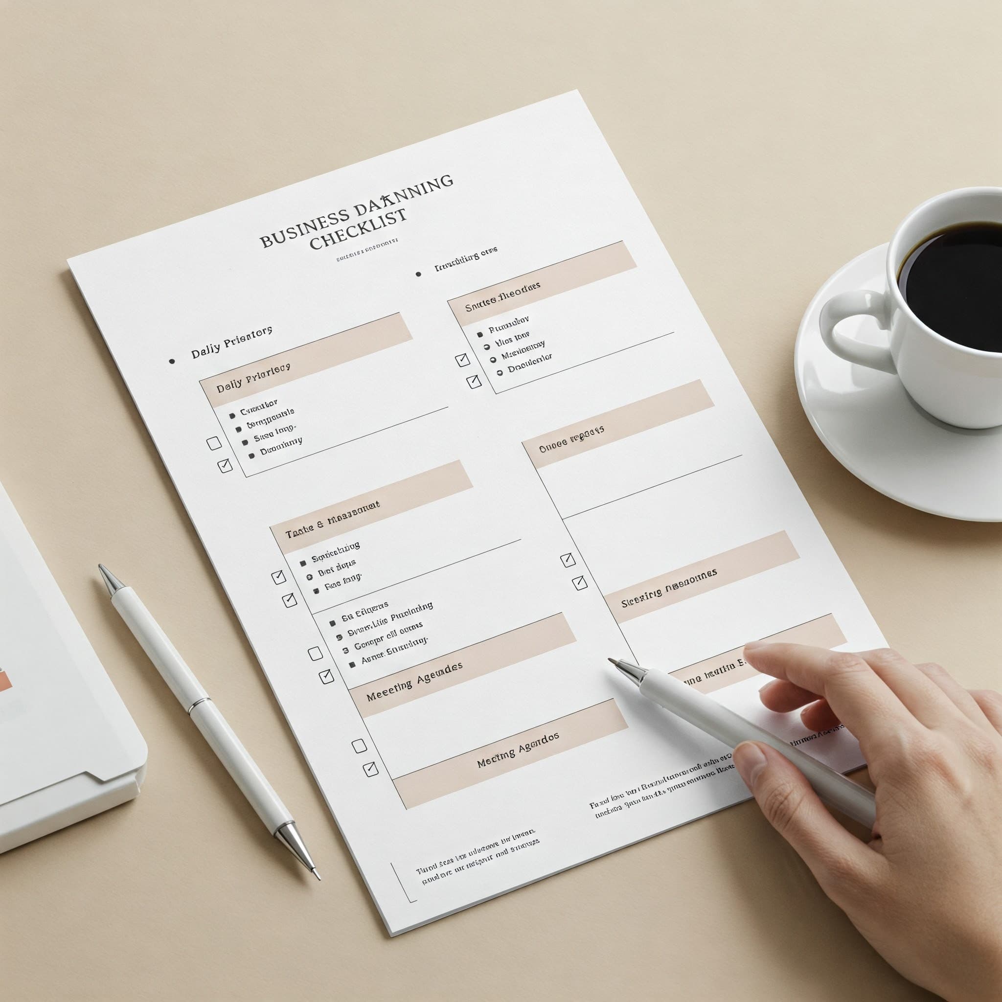 Business Day Planning Checklist template preview