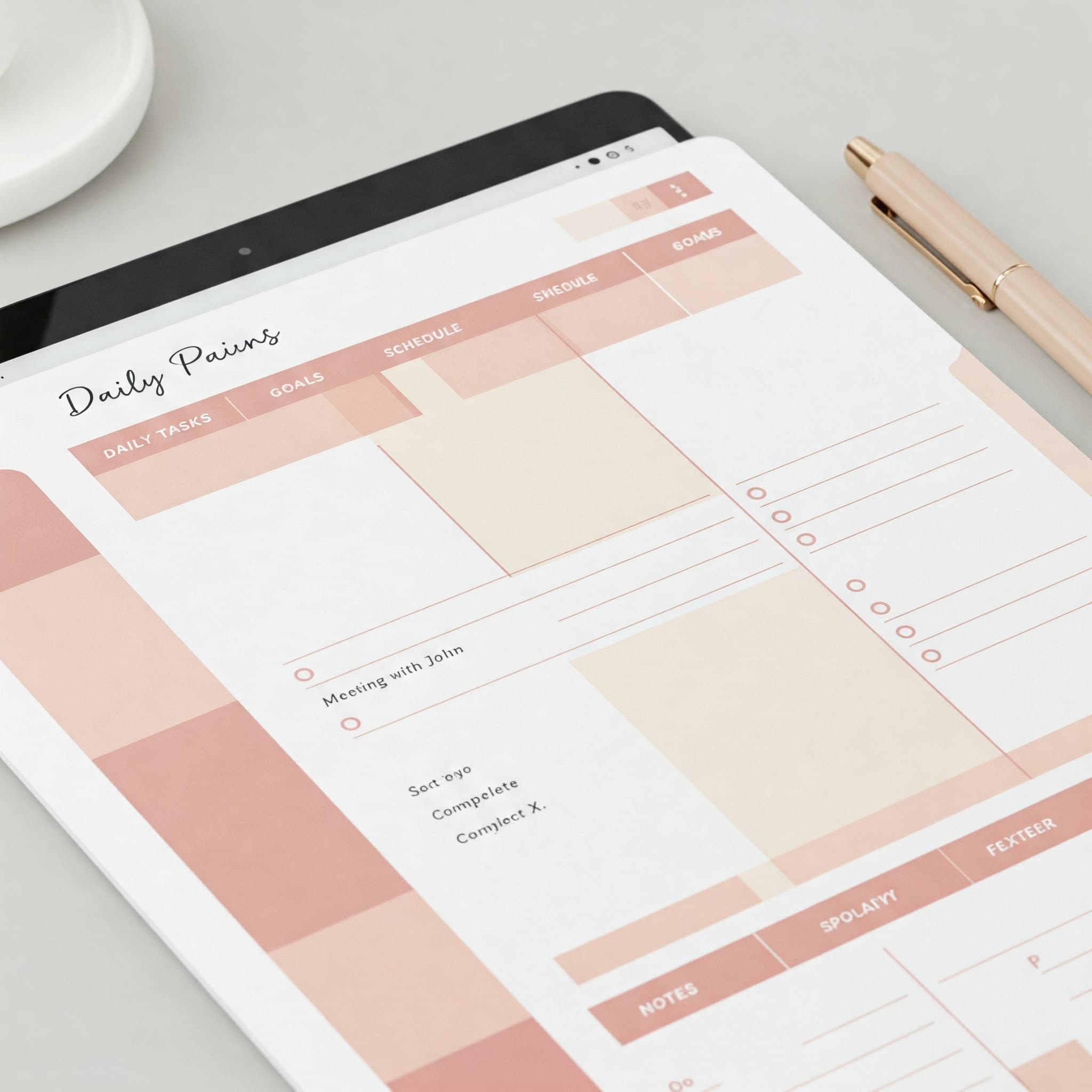 Daily Personal Organization template preview